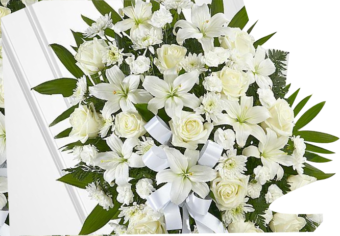 coroa de flores branca