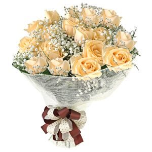 buque de rosas champanhe