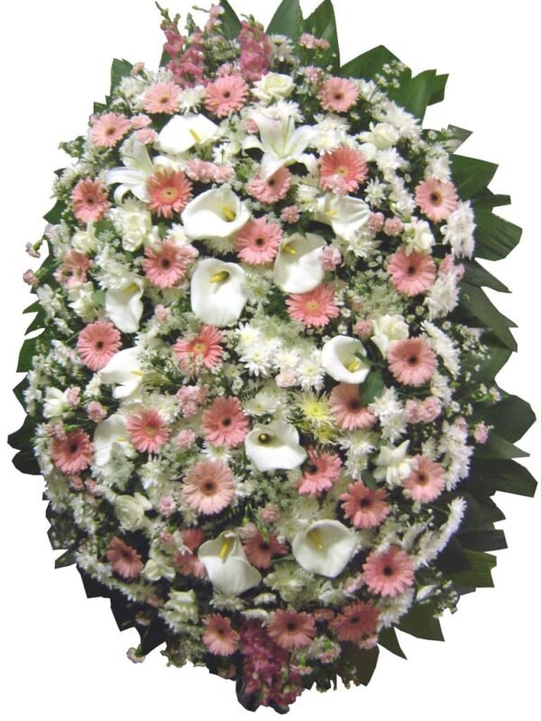 Coroa de Flores Super Luxo Cor de Rosa