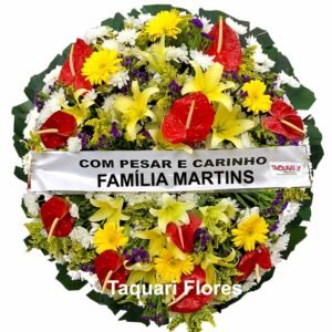 Coroa de Flores Com Lírios e Antúrios