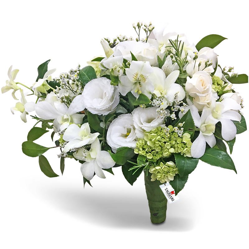 Buquê de Noiva Desconstruído Com Flores Brancas - Floricultura Taquari  Flores
